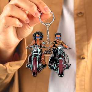 Personalized Gifts For Couple Motocross Keychain 03QHHU090125TM - Keychains - GoDuckee