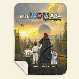 Personalized Gifts For Mom Blanket Best Mom In The Galaxy 01ACHU220325HHHG - Blanket - GoDuckee