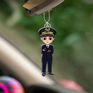 Gift For Pilot, Personalized Car Ornament, Pilot Uniform Ornament - Ornament - GoDuckee