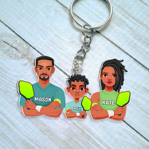 Personalized Gifts For Family Keychain Pickleball Family 012QHHU220125PA - Keychains - GoDuckee