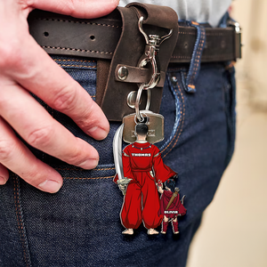 Demon Dad Keychain - Personalized Gifts For Dad 10qhhu020525pa - Keychains - GoDuckee