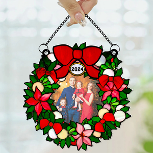 Custom Photo Gifts For Family Christmas Suncatcher Ornament 03QHHU270824 - Ornament - GoDuckee