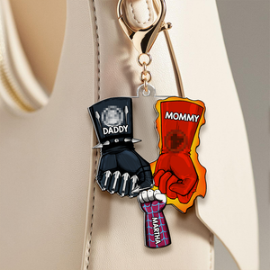 Personalized Gifts For Family Keychain Superhero Fist Bump 03QHHU030325HA - Keychains - GoDuckee