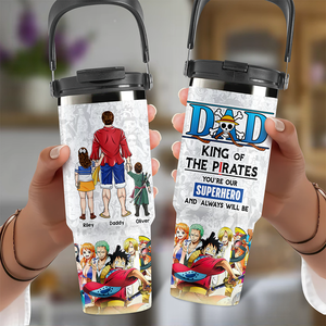 Pirate Dad 30oz Tumbler With Handle - Personalized Gifts For Dad 022ACHU010425PA - Tumbler Cup - GoDuckee