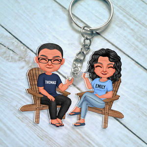Personalized Gifts For Couple Keychain Drinking Couple 15QHHU110125HH - Keychains - GoDuckee