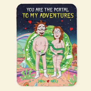 Personalized Gifts for Couple Blanket 02napu090724hg Standing In Front Of The Green Portal - Blanket - GoDuckee
