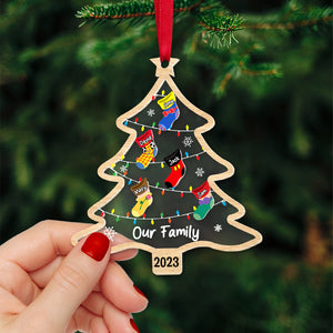 Sock Family Christmas Tree 05natn311023 Personalized Acrylic Ornament - Ornament - GoDuckee