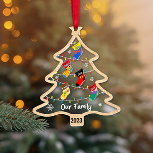 Sock Family Christmas Tree 05natn311023 Personalized Acrylic Ornament - Ornament - GoDuckee