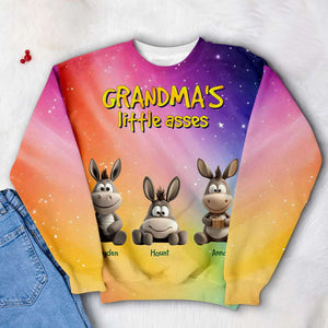 Personalized Gift For Grandma Shirt, Adorable Little Donkeys 01NALU190325 - AOP Products - GoDuckee