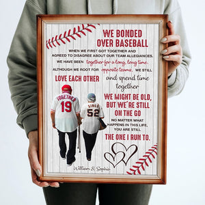 Personalized Gifts For Baseball Couple Canvas Print We Bonded Over Baseball - Poster & Canvas - GoDuckee
