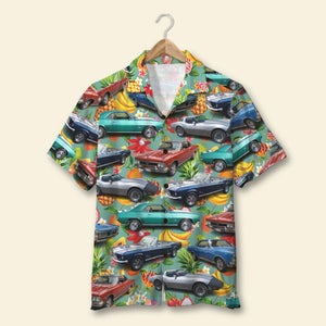 Custom Car Photo Hawaiian Shirt, Tropical Fruit Pattern, Summer Gift (New) - Hawaiian Shirts - GoDuckee