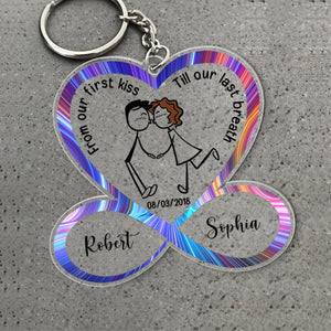 Couple, From Our First Kiss Till Our Last Breath, Couple Keychain, Gift For Couple - Keychains - GoDuckee