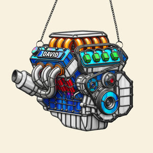 Custom Hot Rod Engine Personalized Gifts For Car Lovers Suncatcher Ornament 02ohtn080825 - Ornament - GoDuckee