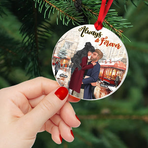 Always & Forever-Personalized Acrylic Ornament- Gift For Him/ Gift For Her- Christmas Gift- Couple Ornament - Ornament - GoDuckee