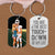 Football Couple-Custom Photo Stainless Steel Engraved Keychain- Couple Gift - Keychains - GoDuckee