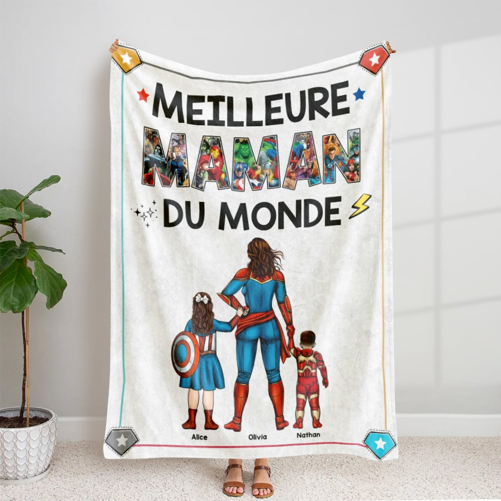 Couverture Personnalisée Meilleure Maman Du Monde Cadeau De Fête Des Mères 012qhqn041223tm-couverture1 - Blanket - GoDuckee