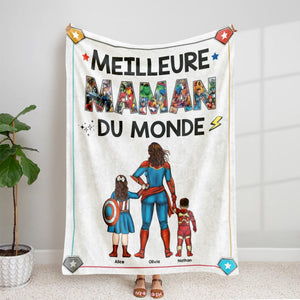 Couverture Personnalisée Meilleure Maman Du Monde Cadeau De Fête Des Mères 012qhqn041223tm-couverture1 - Blanket - GoDuckee