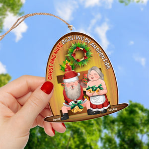 Chest And Nuts Roasting By An Open Fire-Personalized Acrylic Ornament- Gift For Him/ Gift For Her- Christmas Gift- Couple Ornament - Ornament - GoDuckee