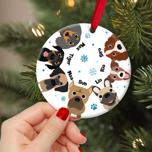 Merry Woofmas Personalized Ceramic Circle Ornament 05PGTN0030823TM - Ornament - GoDuckee