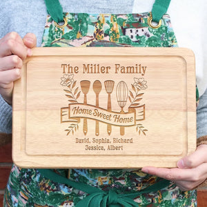 Home Sweet Home- Personalized Engraved Cutting Board-Gift For Family - Home Decor - GoDuckee