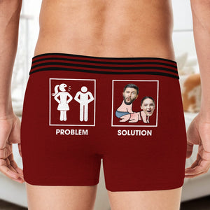 Personalized Gifts For Men Boxers Problem Solution - Boxers & Briefs - GoDuckee