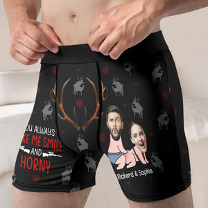 Custom Photo Gifts For Men Boxers You Always Make Me Smile - Boxers & Briefs - GoDuckee