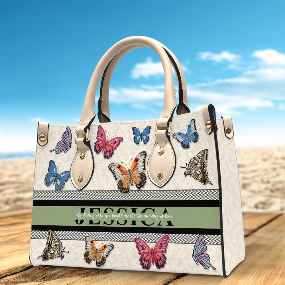 My Darling Wife, You Taught Me The True Meaning Of Love- Personalized Leather Bag- Gift For Wife - Leather Bag - GoDuckee