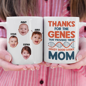 Custom Photo Kid, Good Looks, Mom, Personalized Mug, Gift For Mother - Coffee Mug - GoDuckee