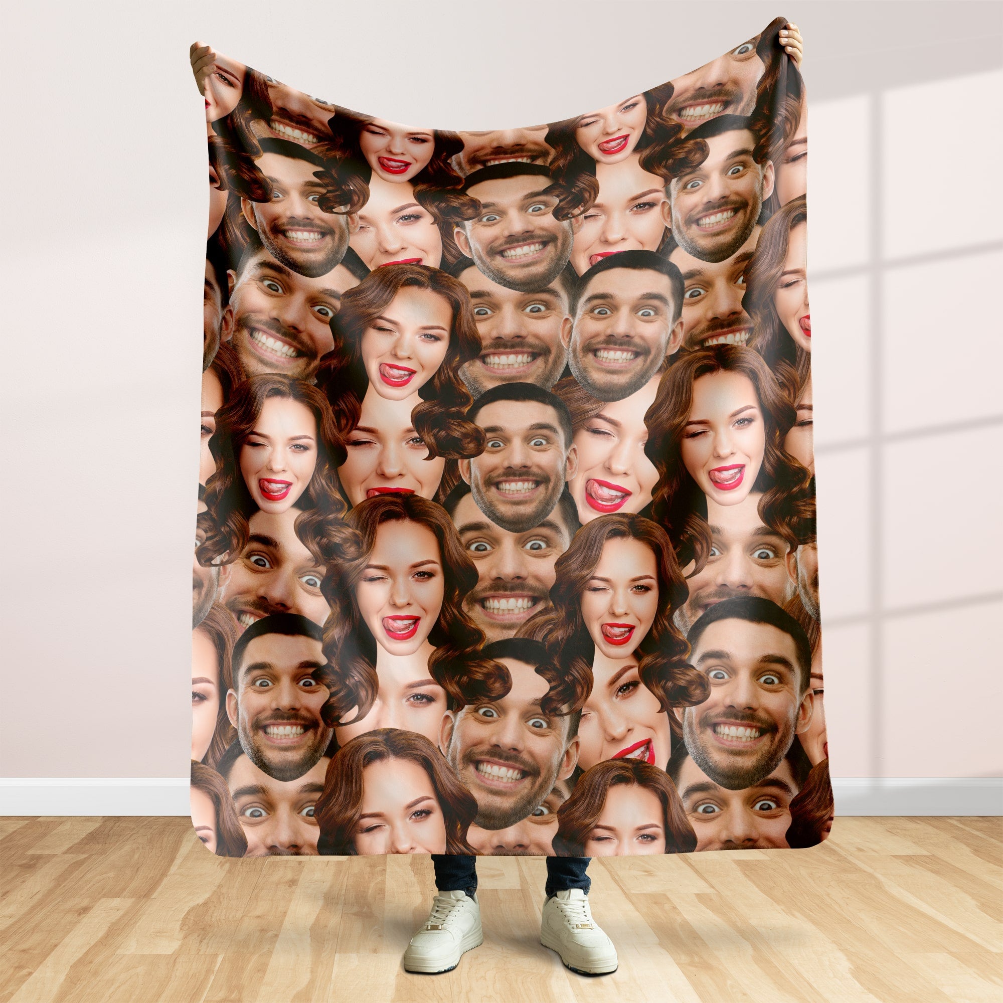 Custom Photo Face Blanket- Funny Face Gift- Funny Blankets for All Ages - Blanket - GoDuckee