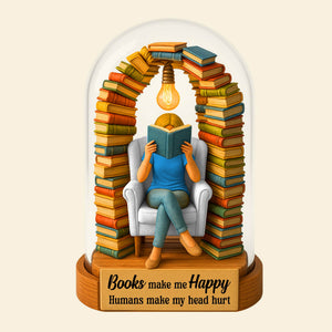 Reading Book Plaque - Personalized Gifts For Book Lovers 05hutn050625 - Shaped Plaques - GoDuckee