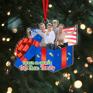 There's No Greater Gift Than Family, Custom Family Photo Ornament, Gift For Christmas - Ornament - GoDuckee