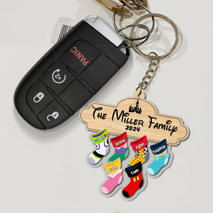 Family Socks Keychain, Personalized 02NATN191223 Cartoon Keychain - Keychains - GoDuckee