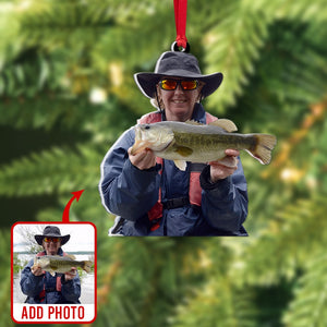 Custom Fishing Photo Ornament, Gift For Fishing Lovers - Ornament - GoDuckee