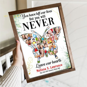 You Will Never Leave Our Hearts - Custom Photo Canvas Print- Memorial Gift - Poster & Canvas - GoDuckee