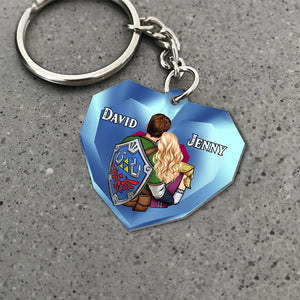 I Love You With Every Piece Of My Heart-Gift For Couple-Personalized Keychain- Couple Keychain-01httn040723hh - Keychains - GoDuckee