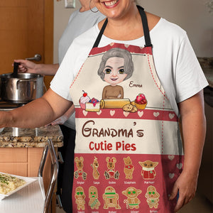 Personalized Gifts For Grandma Aprons Grandma's Cutie Pies 02htdt160124hh - Aprons - GoDuckee