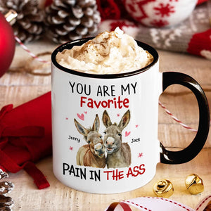 You Are My Favorite- Personalized Accent Mug- Couple Gift- Donkey Couple - Coffee Mug - GoDuckee