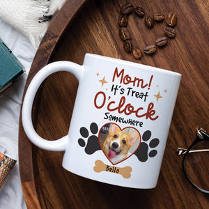 Custom Photo Gifts For Dog Lovers Coffee Mug It's Treat O'clock Somewhere - Coffee Mugs - GoDuckee