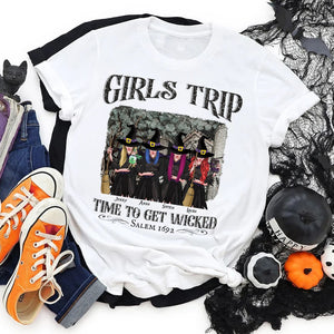 Friends, Girls Trip Time To Get Wicked, Personalized Shirt, Halloween Gifts For Friends - Shirts - GoDuckee