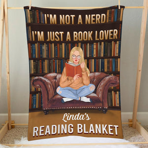 I'm Not A Nerd I'm Just A Book Lover- Personalized Blanket- Gift For Book Lover- Book Lover Blanket - Blanket - GoDuckee
