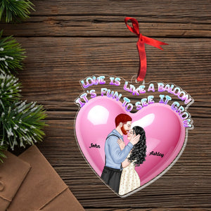 Love Is Like Balloon- Personalized Acrylic Ornament-Couple Gift- Couple Ornament - Ornament - GoDuckee