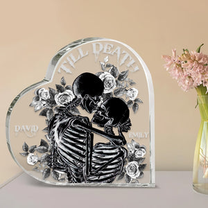 Till Death-Personalized Acrylic Plaque-Gift For Couple- Skull Couple Acrylic Plaque - Decorative Plaques - GoDuckee