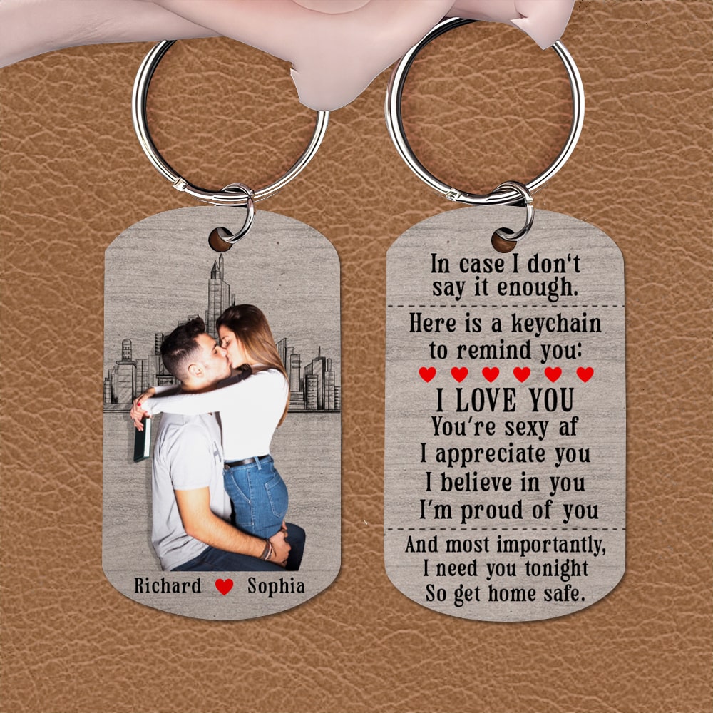 GeckoCustom Personalized Couple Gifts 2024, I Met You I Liked You I Love You Couple Metal Keychain , No Gift Box