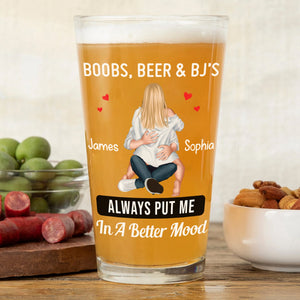 Personalized Gifts For Couple Beer Glass 03nadc170724 Naughty Couple Together - Beer Glasses - GoDuckee