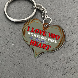 I Love You With Every Piece Of My Heart-Gift For Couple-Personalized Keychain- Couple Keychain-01httn040723hh - Keychains - GoDuckee