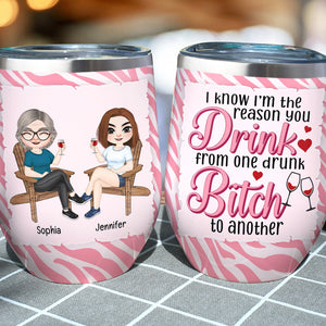 Funny Drunker Personalized Wine Tumbler Gift For Mom - Wine Tumbler - GoDuckee