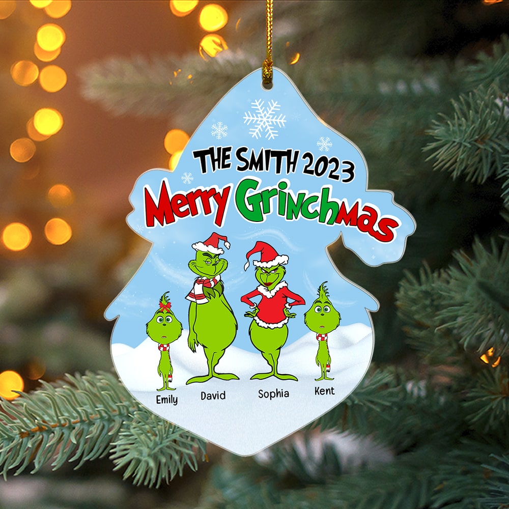 Merry Christmas-Personalized Acrylic Ornament- Gift For Family- Christmas Gift- PW17-AONMT-01htqn181023 - Ornament - GoDuckee