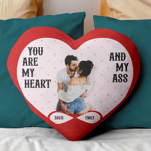 You Are My Heart And My Ass-Custom Photo Couple Pillow-Couple Gift- Couple Pillow - Pillow - GoDuckee