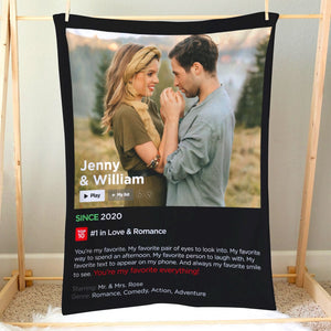 The Couple, You're My Favorite Everything, Personalized Blanket, Gift For Couple, 03NAPO301123 - Blanket - GoDuckee