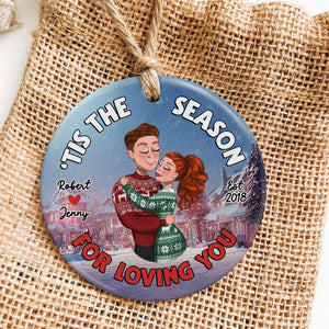Couple, 'Tis The Season For Love, Personalized Ornament, Christmas Gifts For Couple - Ornament - GoDuckee